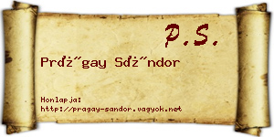 Prágay Sándor névjegykártya