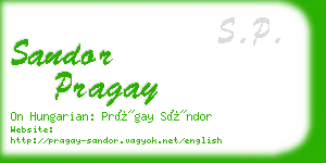 sandor pragay business card